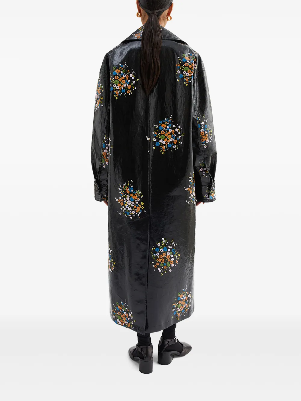 Shop Jil Sander Printed Trench Coat In Black