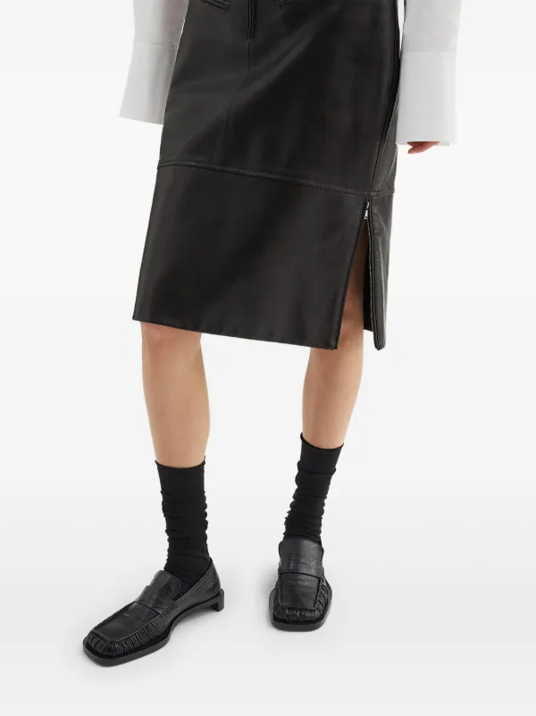JIL SANDER ブラックレザー ローファー Jil Sander レザーローファー | ブラック | FARFETCH JP