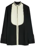 Jil Sander contrast-bib shirt - Black