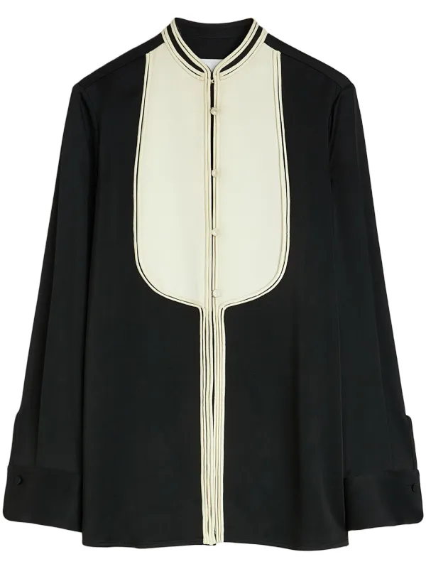 Jil Sander コントラストビブ シャツ | ブラック | FARFETCH JP