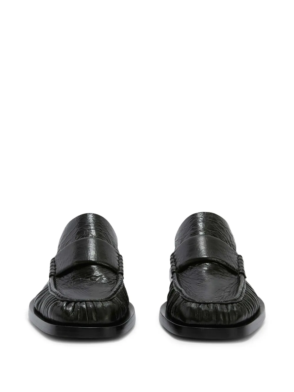 Jil Sander Leren loafers Zwart