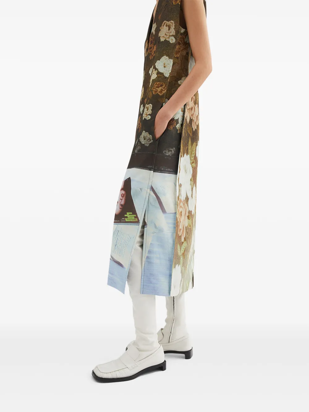 Jil Sander Midi-jurk met print Bruin