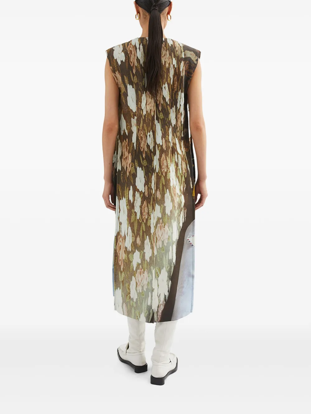 Jil Sander Midi-jurk met print Bruin