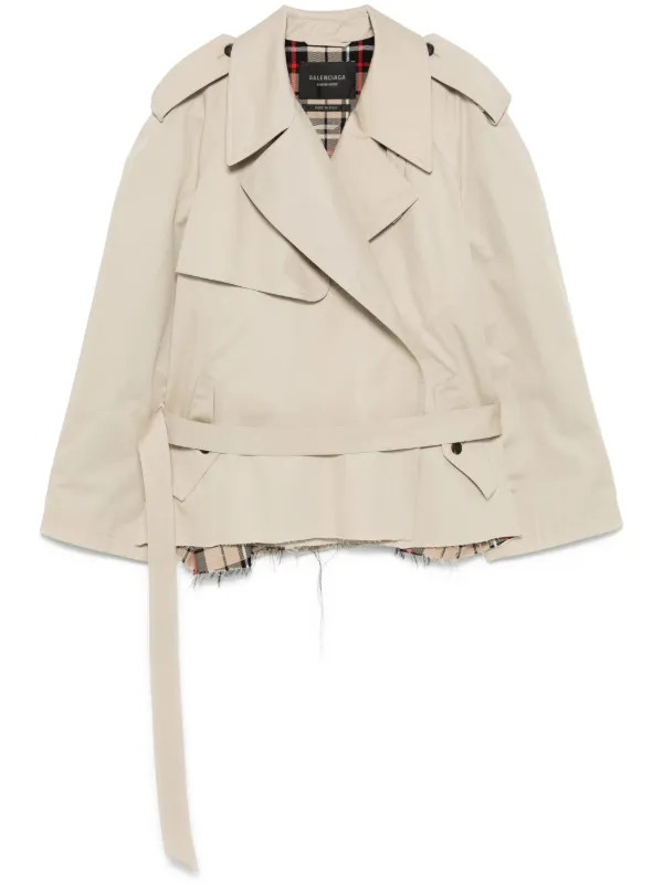 トレンチコート BALENCIAGA SS25 TRENCH CROPPED (814615 TBP019501) Balenciaga Cropped Trench - LABELS