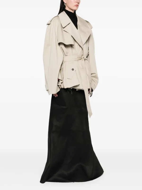 アウターその他 BALENCIAGA Woman Trench coat Beige 814615TBP01 9501 Balenciaga Beige cropped trench coat in cotton twill