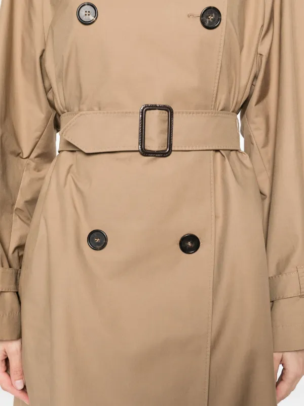 Max Mara gabardine-weave Trench Coat | Brown | FARFETCH