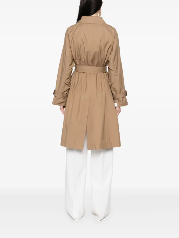 Max Mara gabardine-weave Trench Coat | Brown | FARFETCH