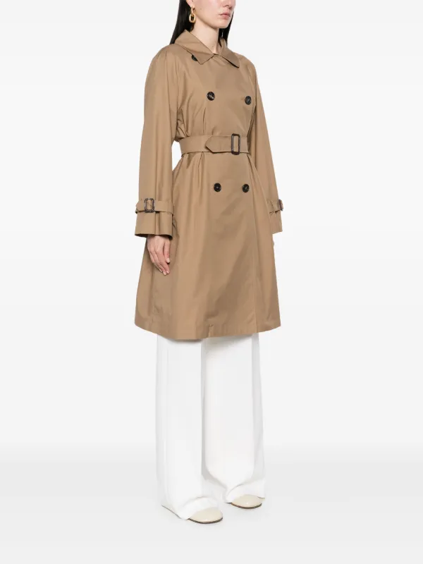 ジャケット Max Mara Atelier Brown rainproof gabardine trench coat Max Mara gabardine-weave Trench Coat | Brown | FARFETCH