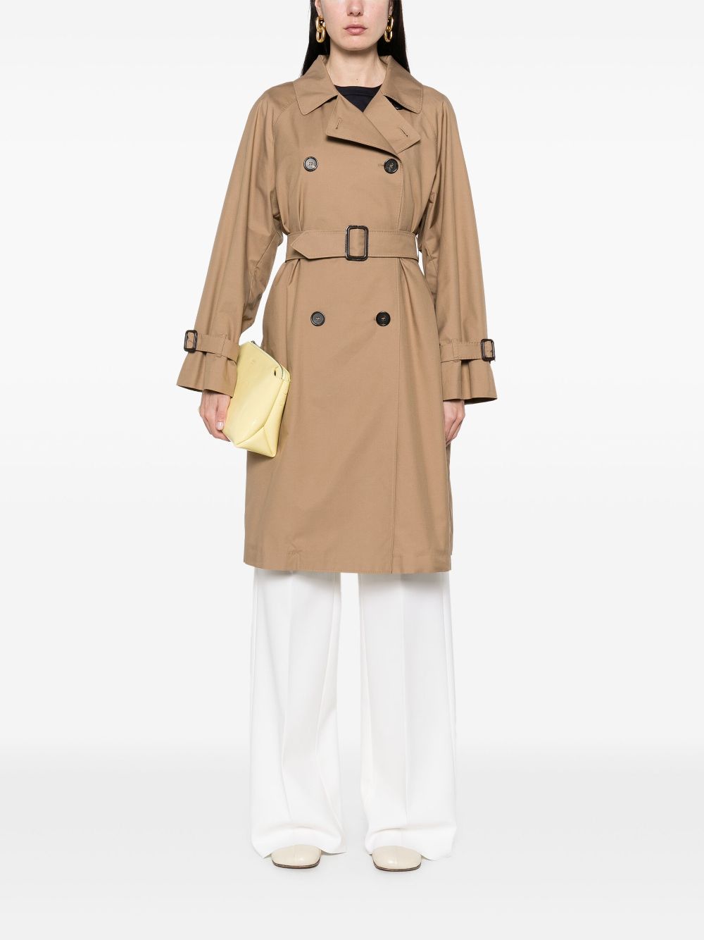 Max Mara Trenchcoat met gabardine weving - Bruin