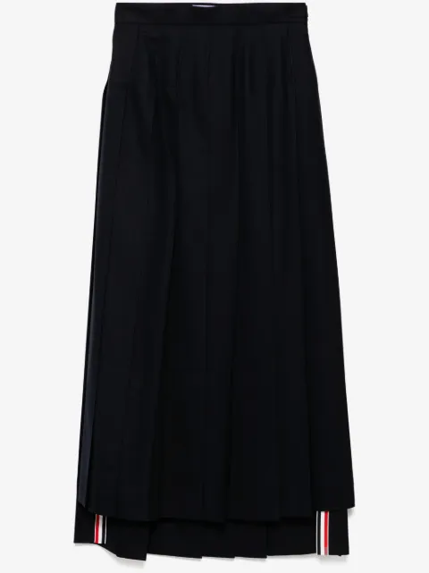Thom Browne Saia longa de sarja Super 120's com pregas