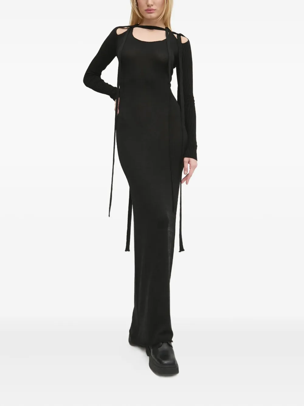 Y/Project cut-out tie maxi dress - Zwart