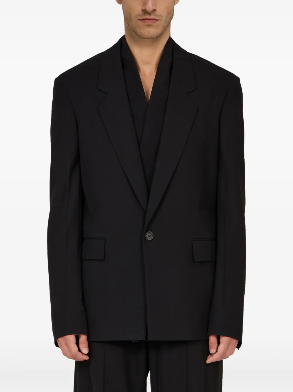 Ferragamo Blazer met enkele rij knopen Zwart
