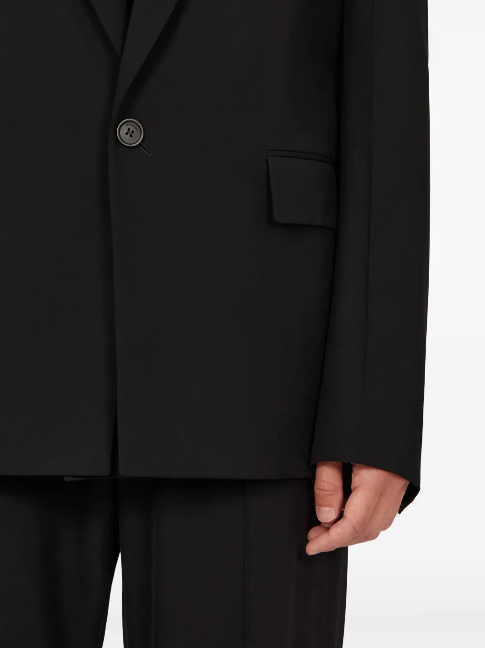 Ferragamo Blazer met enkele rij knopen Zwart
