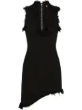 Ferragamo frayed-brim mini dress - Black