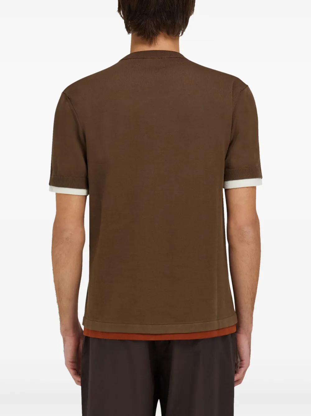 Ferragamo Gelaagd gebreid T-shirt Bruin