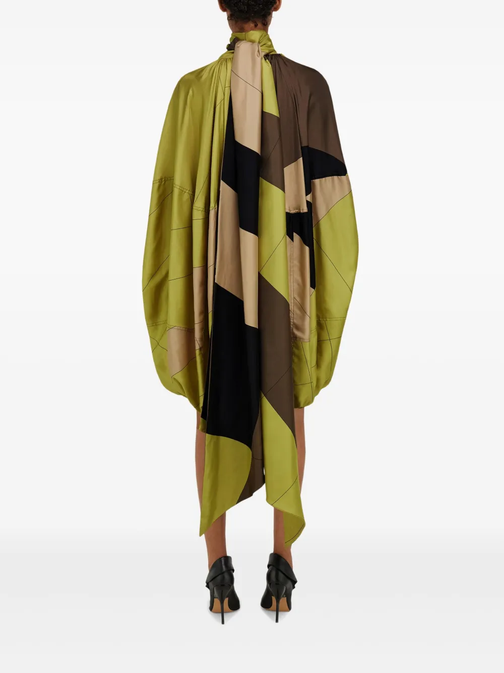 Ferragamo Zijden jurk Groen
