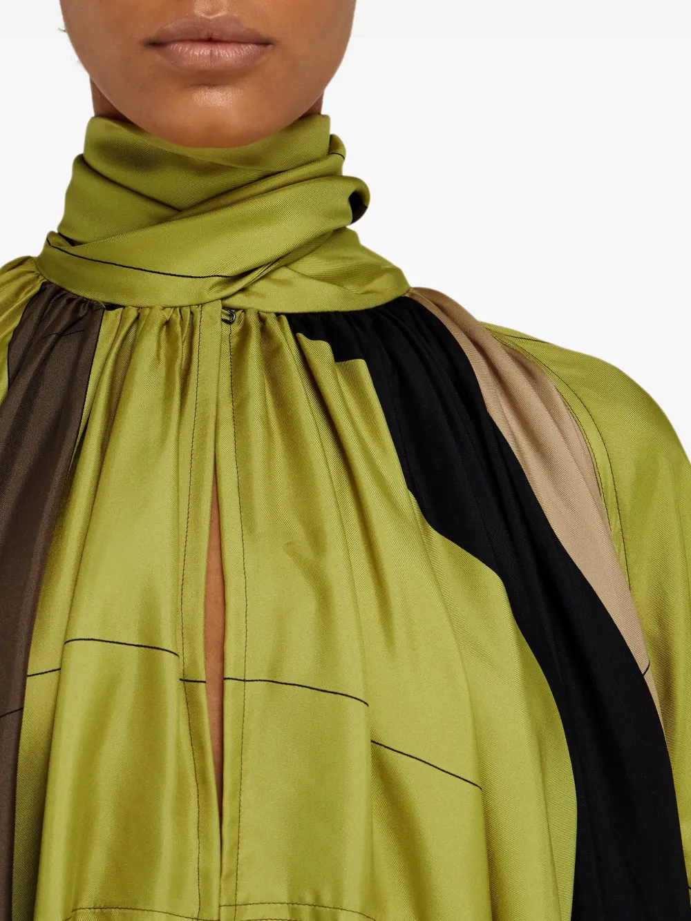Ferragamo Zijden jurk Groen