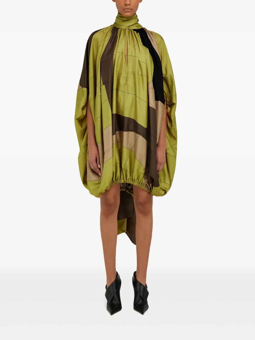 Ferragamo Zijden jurk Groen