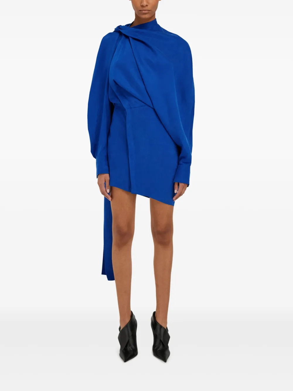 Ferragamo asymmetric mini dress - Blauw