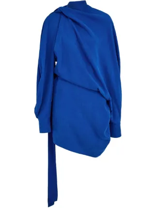 ferragamo asymmetric dress Mini | Blue while the scarf‐inspired print Due_for_release De crease, as a Color:Nude (Beige)