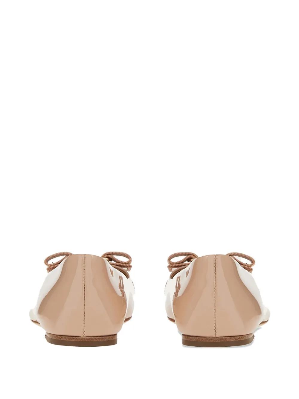 Ferragamo Varina patent bow-detail ballet flats Neutrals
