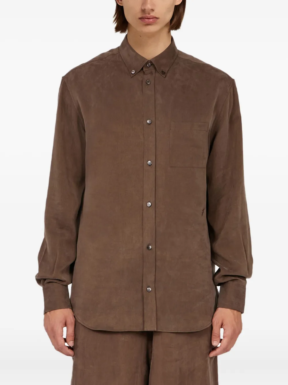 Ferragamo Overhemd met lange mouwen Bruin