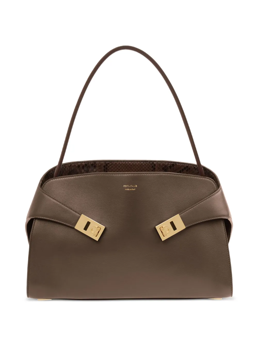 Ferragamo large Soft Hug shoulder bag | Grey | Image 1