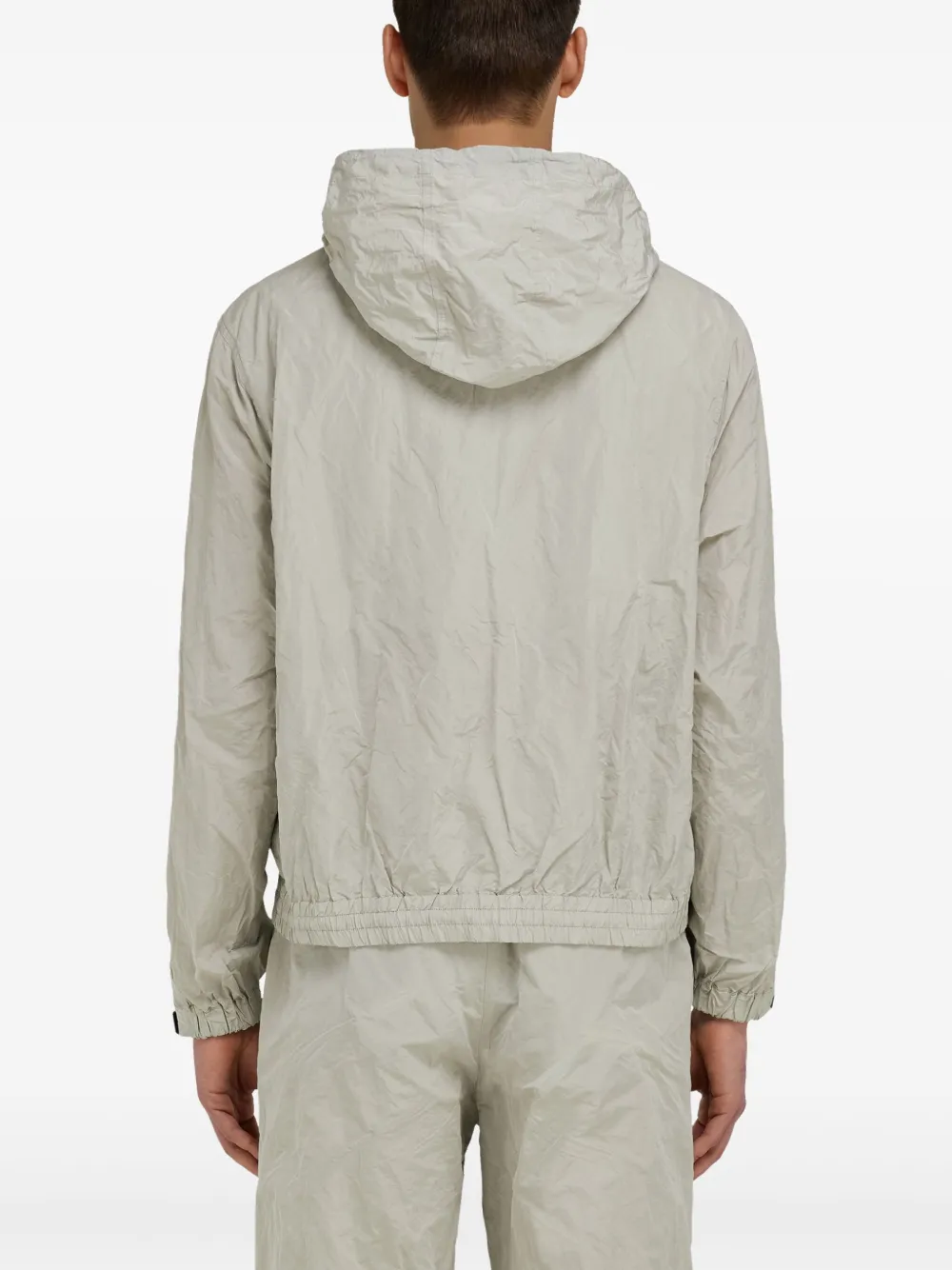 Ferragamo Zip-up Windbreaker Hooded Jacket In Gray