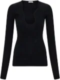 Ferragamo rippled-neckline sweater - Black