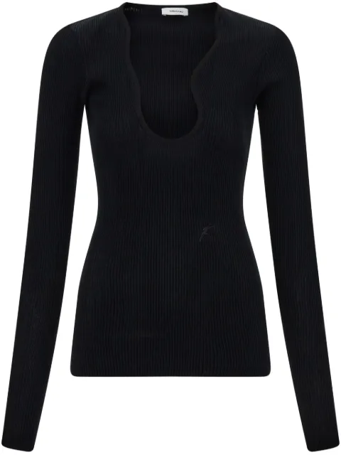 Ferragamo suéter con cuello rasgado