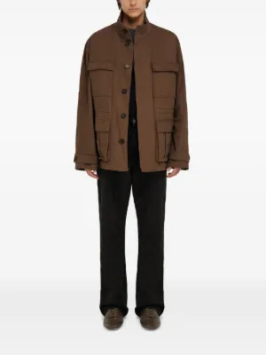 国内発 FERRAGAMO コットンブレンド長袖トラッカージャケット Ferragamo logo-print Tracksuit Top | Green | FARFETCH