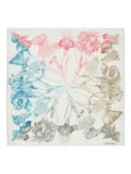 Ferragamo hydrangea-print silk scarf - Neutrals