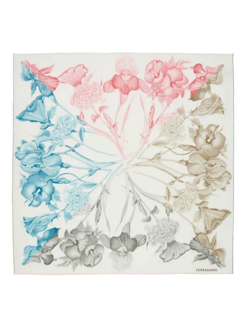 Ferragamo hydrangea-print silk scarf 783657 - 0