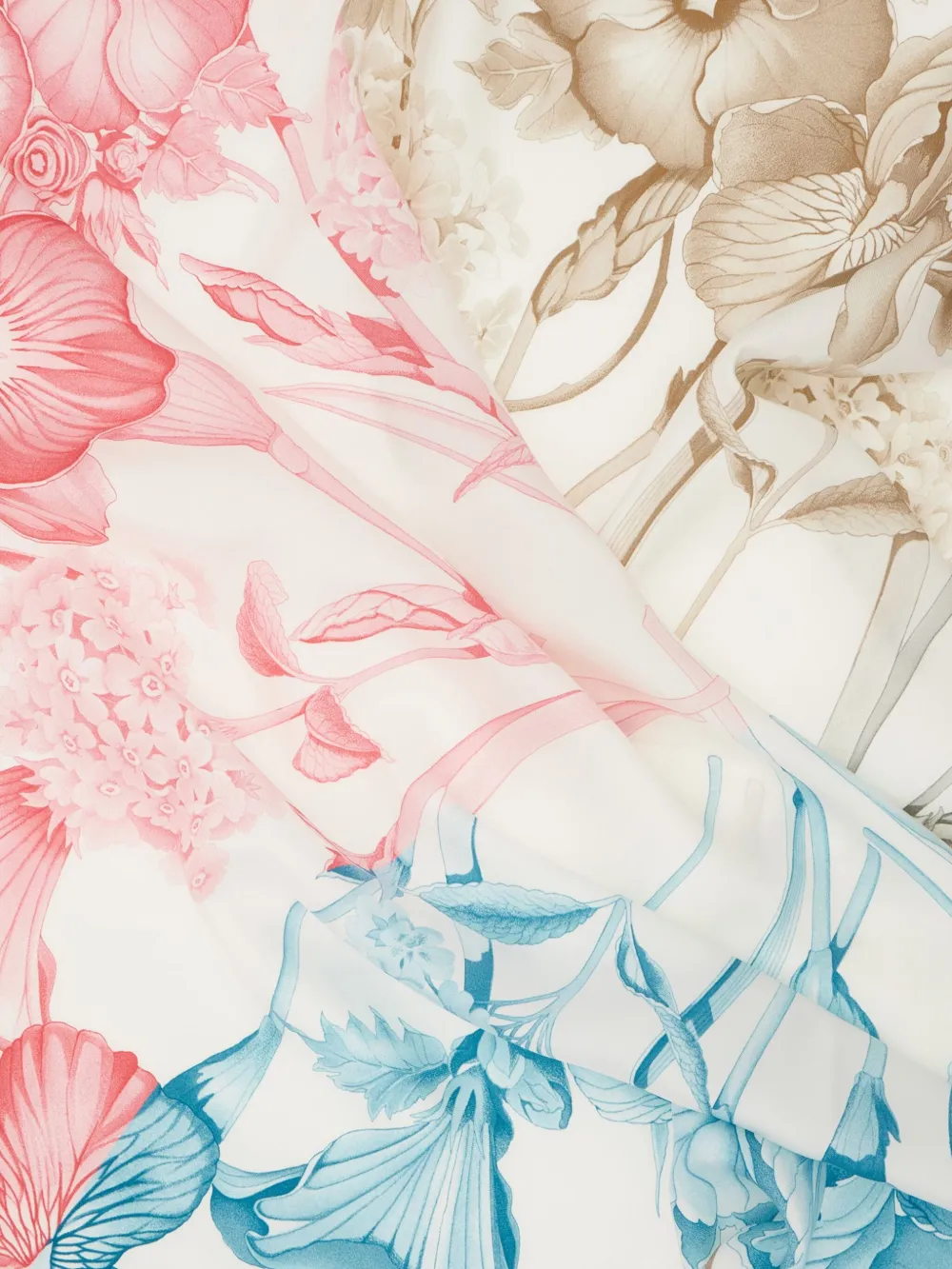 Ferragamo Zijden sjaal hortensia=print Beige