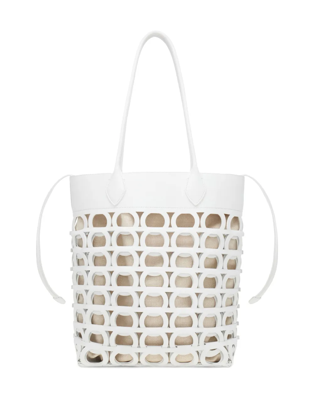 Ferragamo Gancini kleine shopper Wit