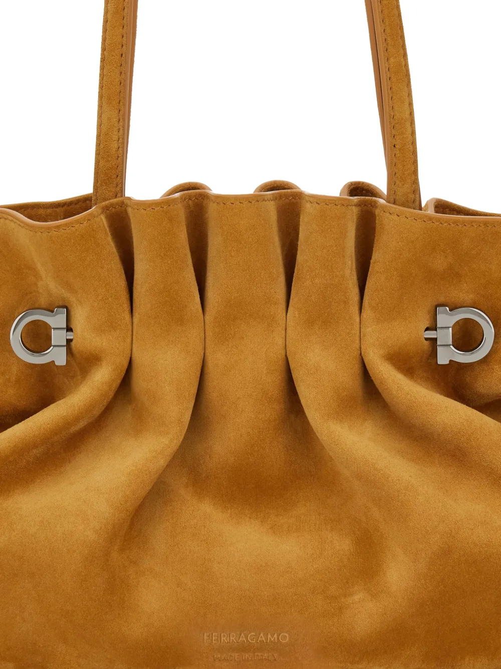 Shop Ferragamo Small Soft Shoulder Bag In Brown