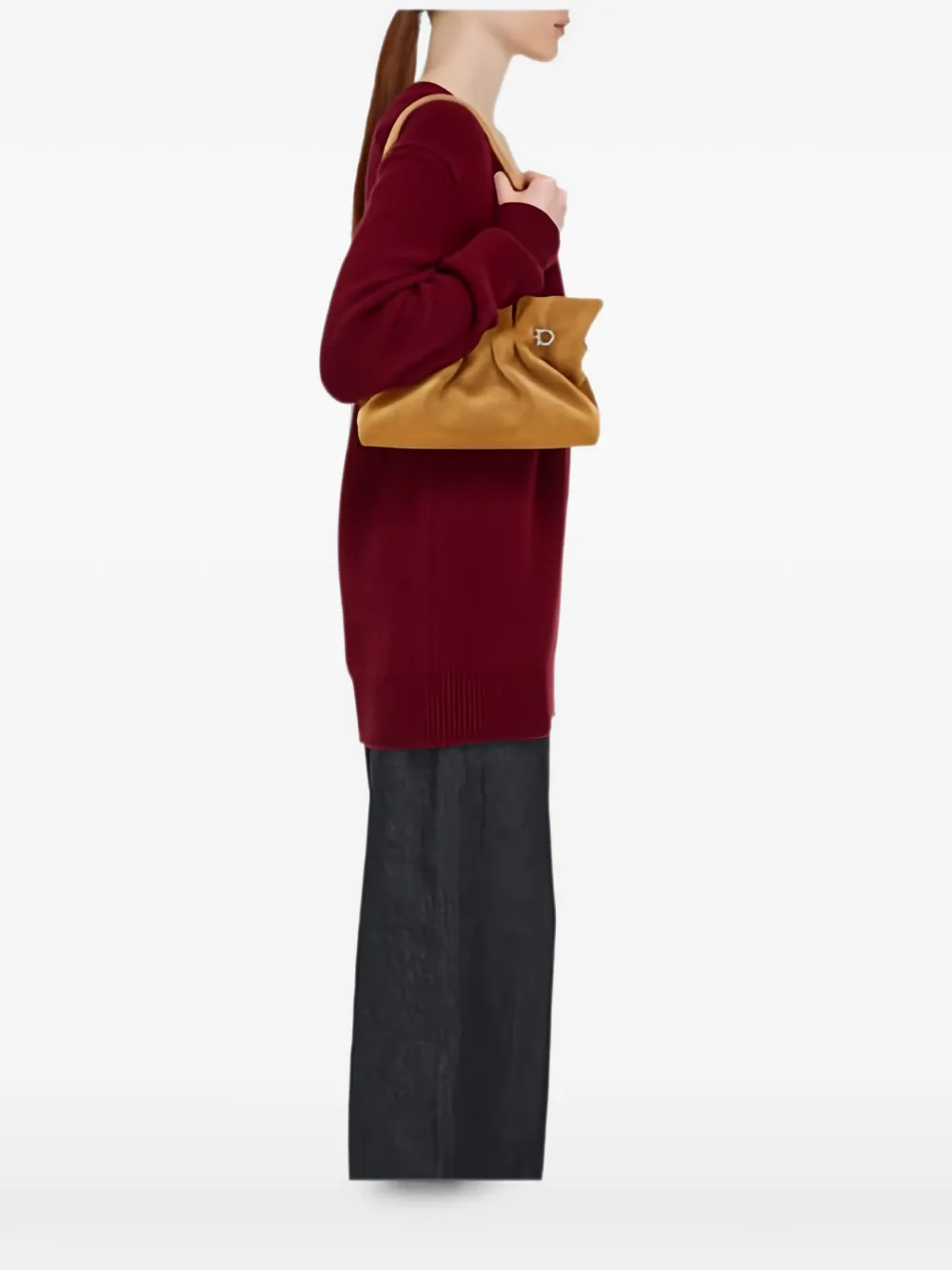 Ferragamo Borsa a spalla Soft piccola - Marrone