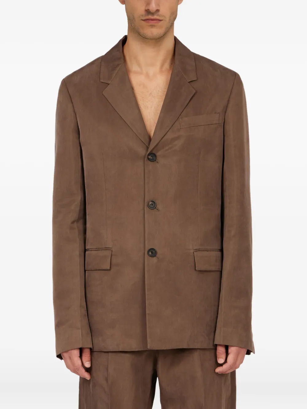 Ferragamo single-breasted blazer | Brown | Image 1