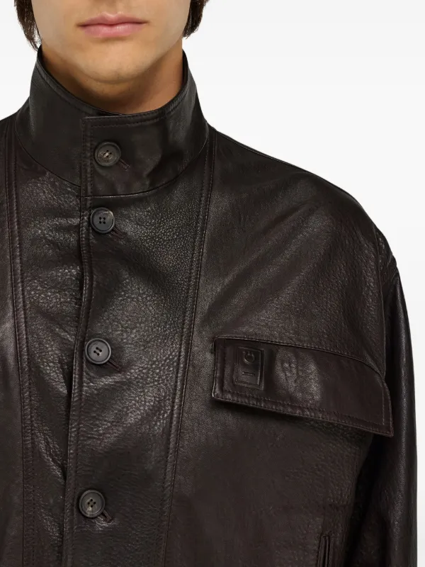 フェラガモ　ブラウン レザージャケット Ferragamo レザージャケット | ブラウン | FARFETCH JP