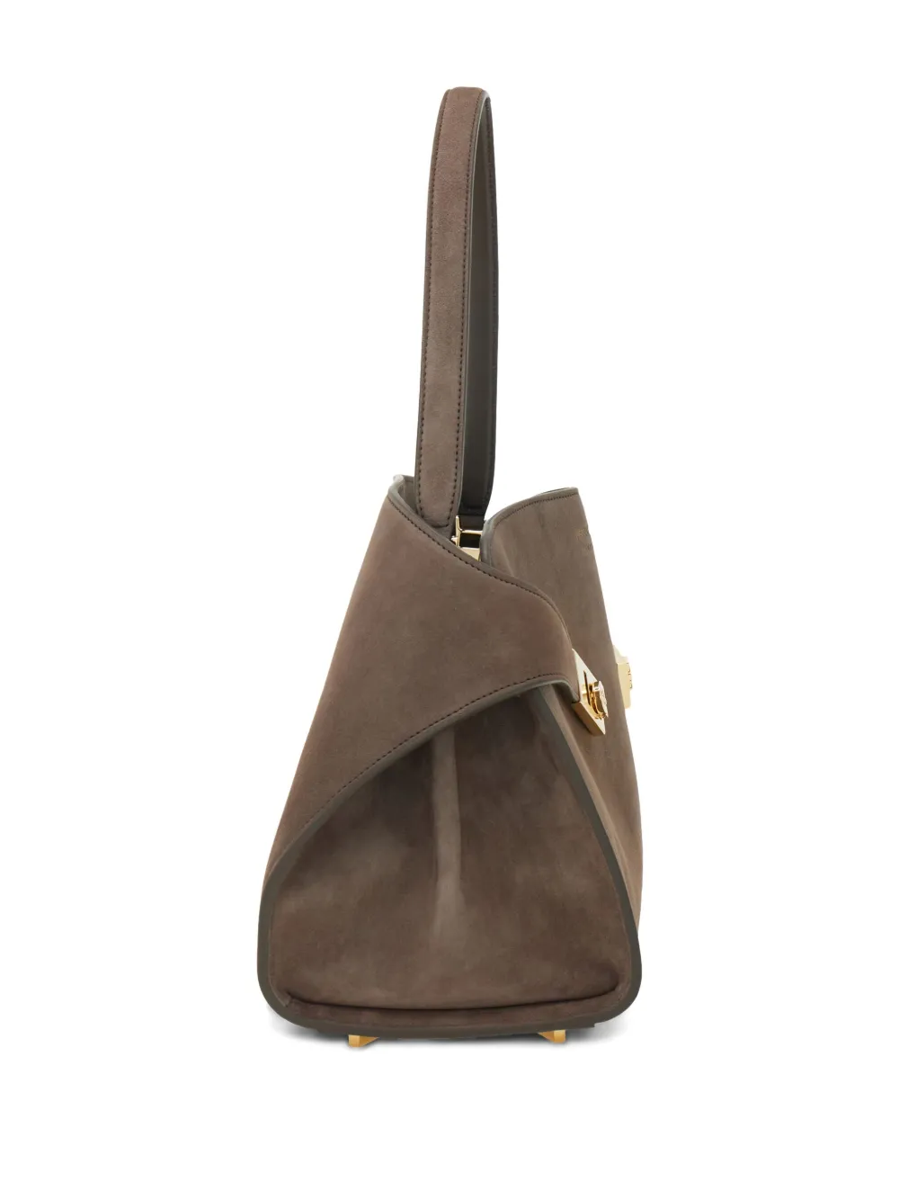 Ferragamo Medium Hug Suede Shoulder Bag In Brown