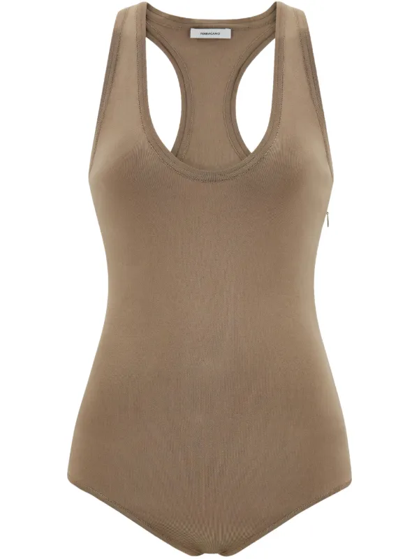 Ferragamo Knitted Bodysuit in Neutrals