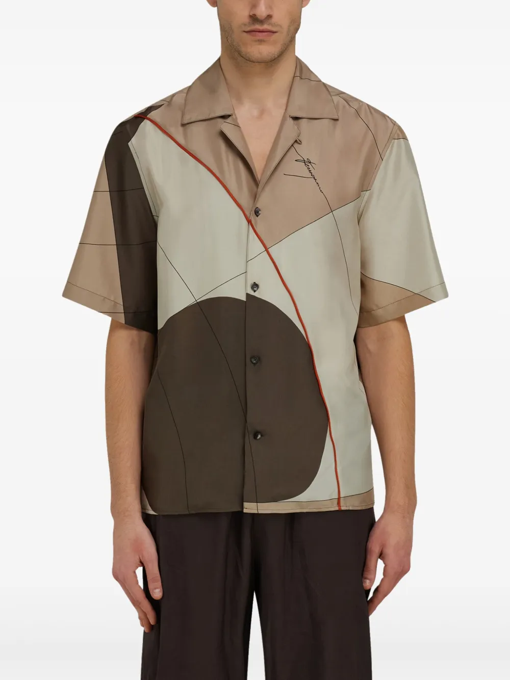 Ferragamo Overhemd met print Bruin