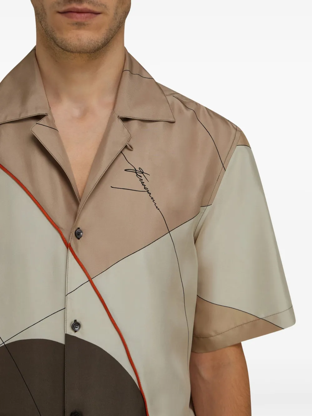 Ferragamo Overhemd met print Bruin