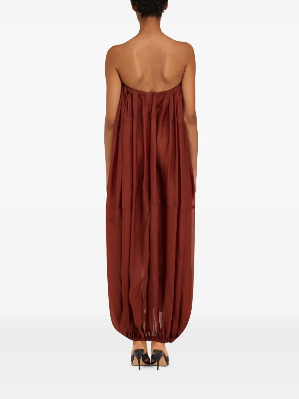 Ferragamo Bustier maxi-jurk Rood