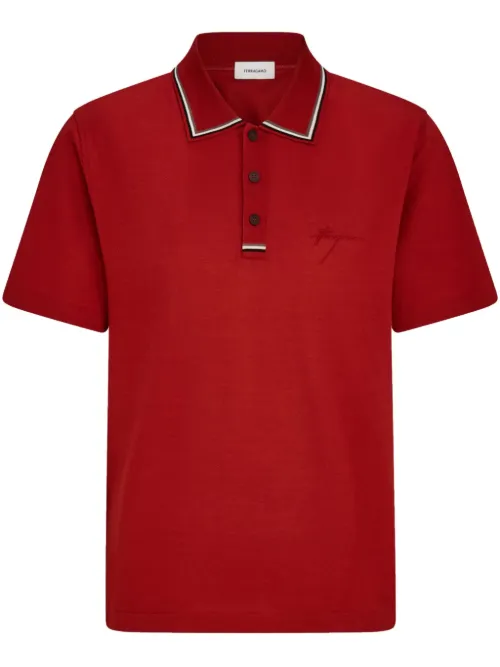 Ferragamo polo Tipped - Rouge - Ferragamo - Modalova