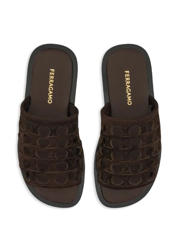 Ferragamo Gancini Slides | Brown | FARFETCH