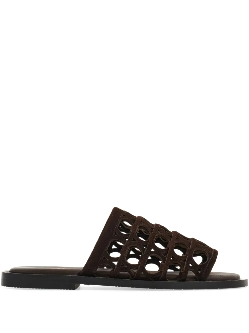 Ferragamo Gancini slides Brown