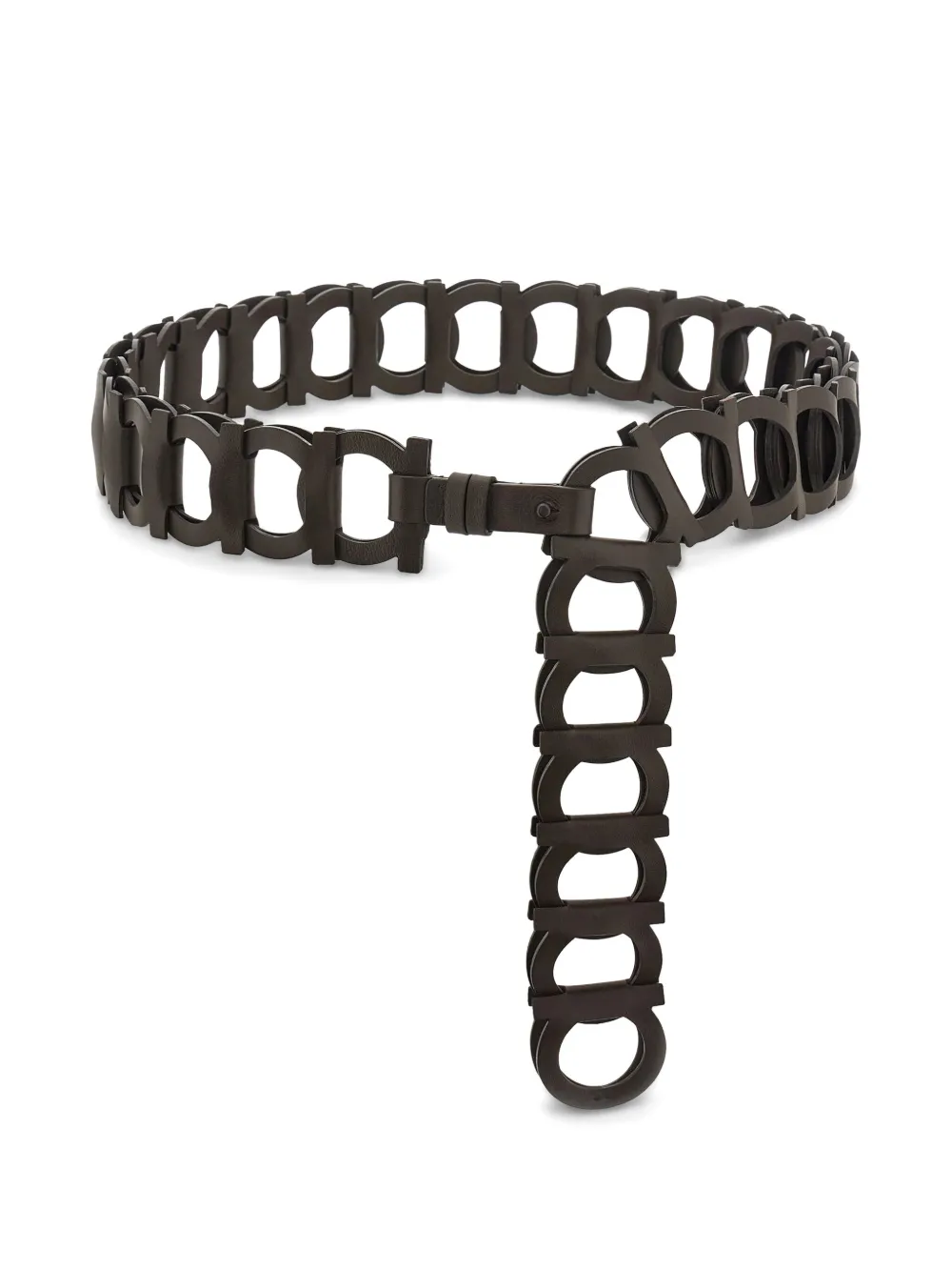 Ferragamo Cintura Gancini in pelle - Marrone