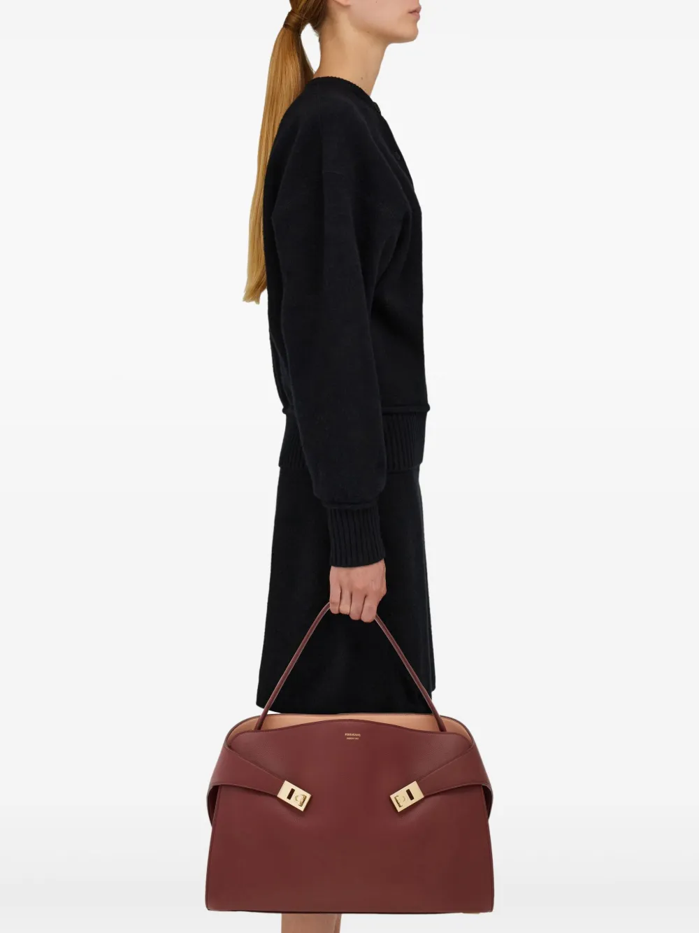 Ferragamo L Hug schoudertas Rood