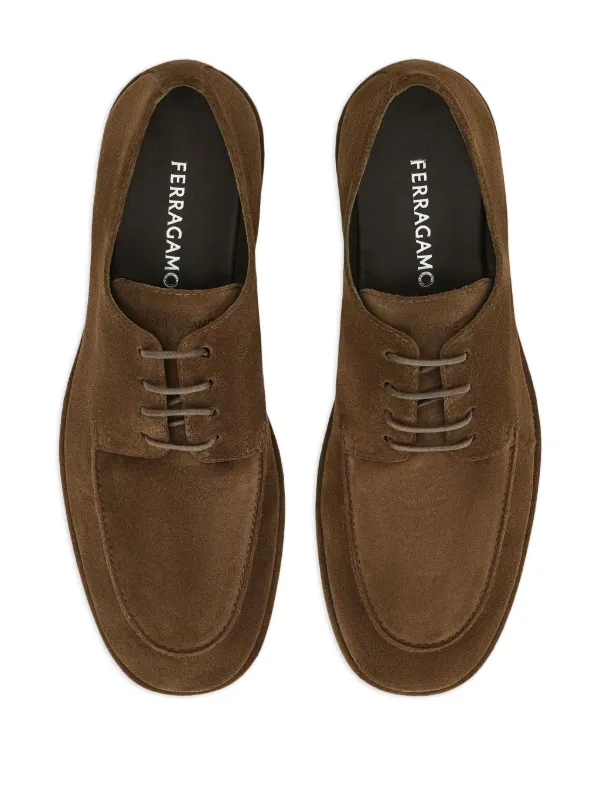 Ferragamo スエード ダービーシューズ | ブラウン | FARFETCH JP